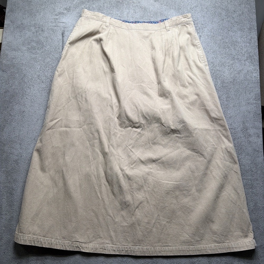 Orvis Khaki A-Line Skirt Womens Size 16 Y2K Era Classic Casual Travel